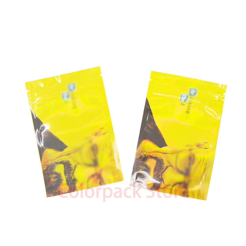 

Stocked Cool Glasses Man Pattern Mylar Package Bags Reusable Waterproof Storage Bag For Candy Food Self Ziplock Packing Pouch