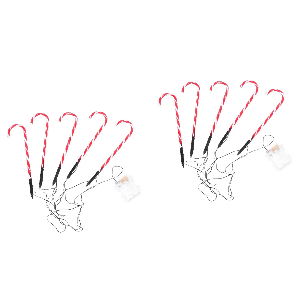 

2 Pcs Decorative Outdoor Decor Pendant Xmas Crutch Light Party Decoration Cane Lights String Plastic