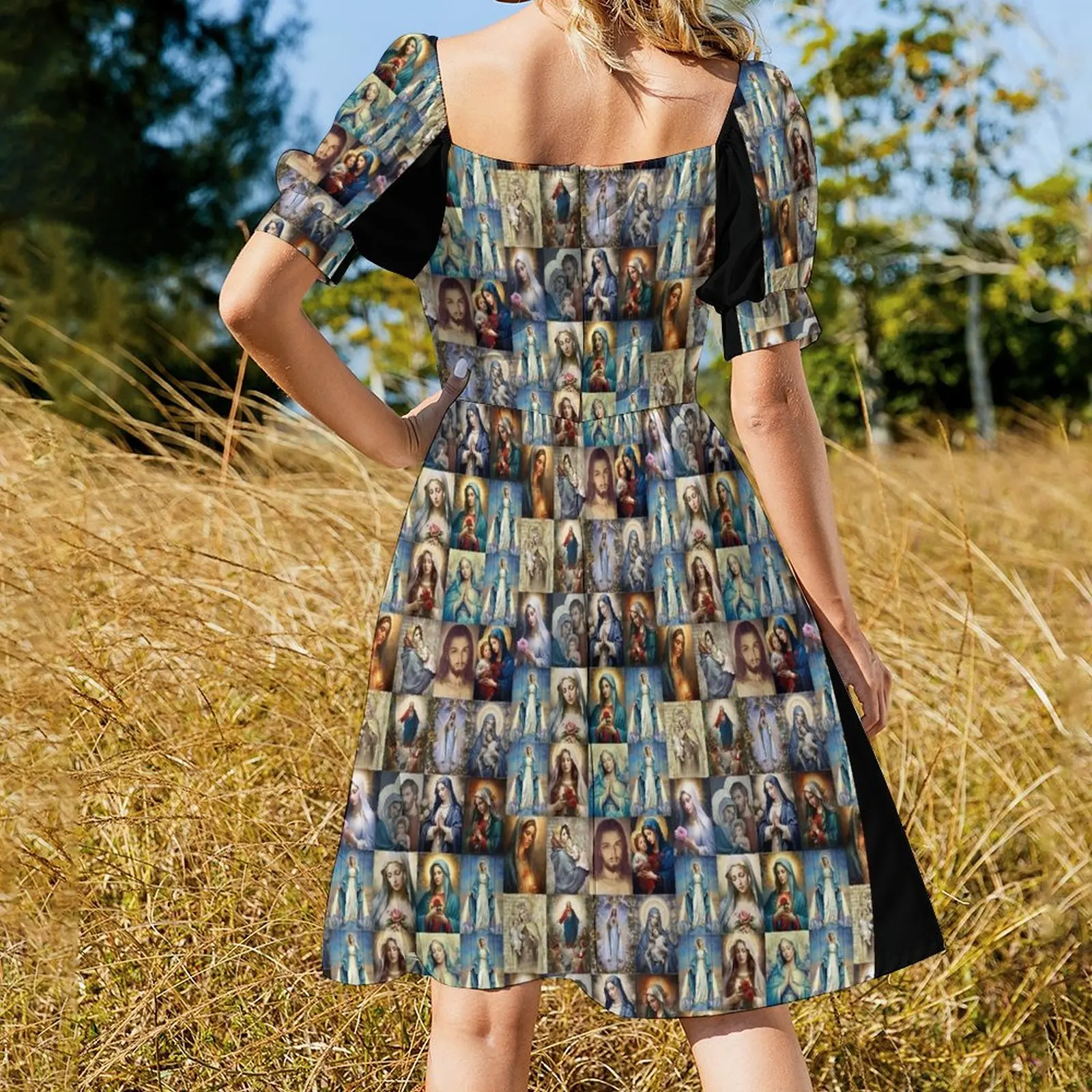 Благословенная Дева Мария Мать Бога Вергина Деввич Платье с короткими рукавами