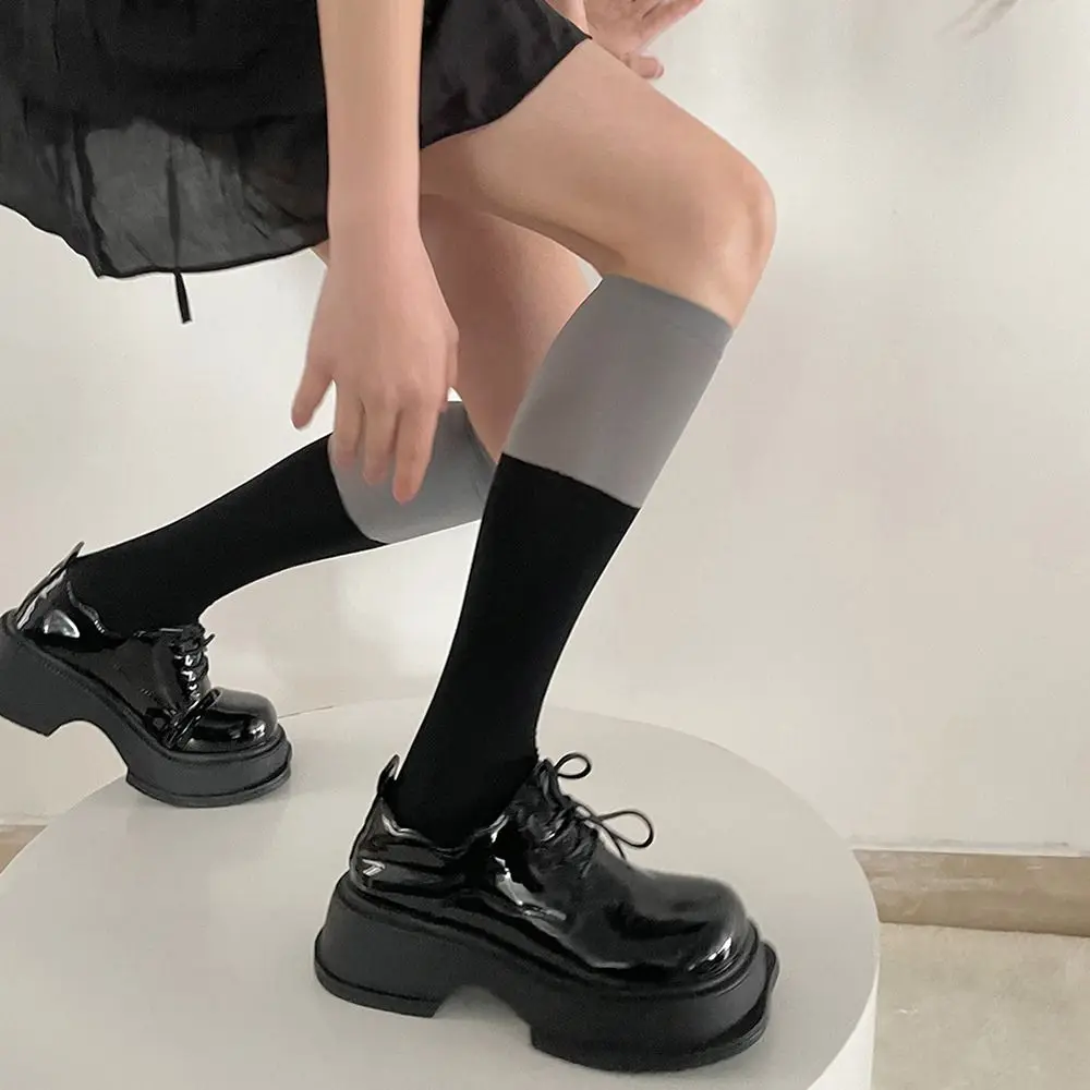 

1 пара индивидуальных контрастных цветов носки средней длины студенческие тонкие носки JK Lolita для женщин Чулочные изделия