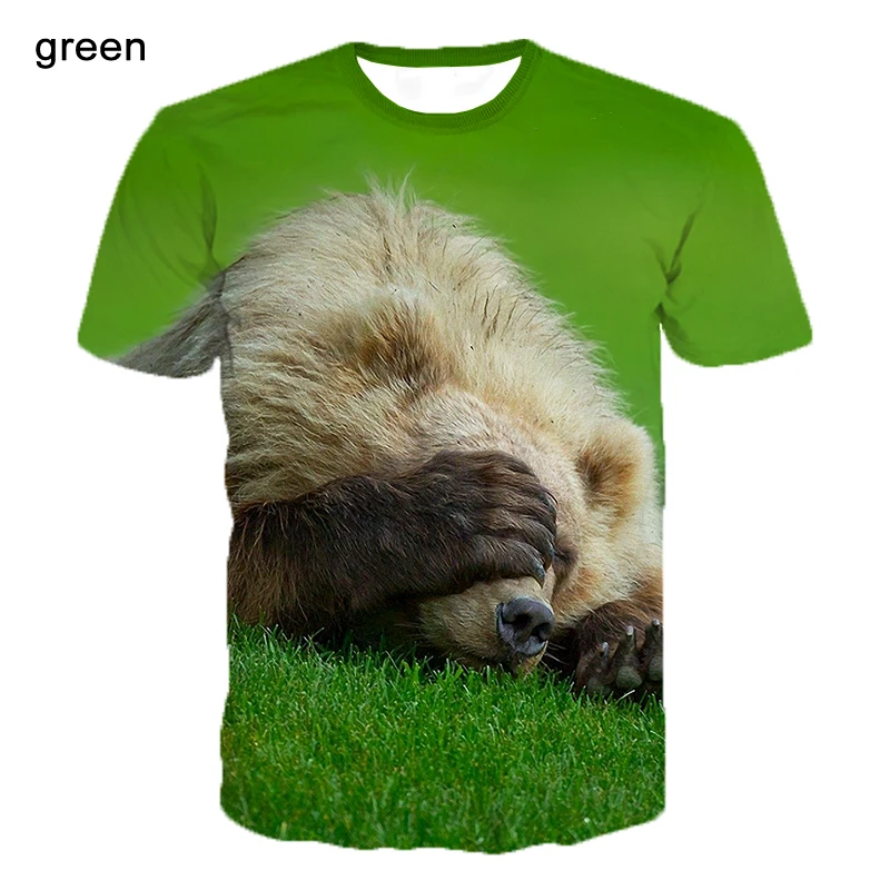 

2022 Bear 3d Print T-shirt Animal Bear Cute Print T-shirt
