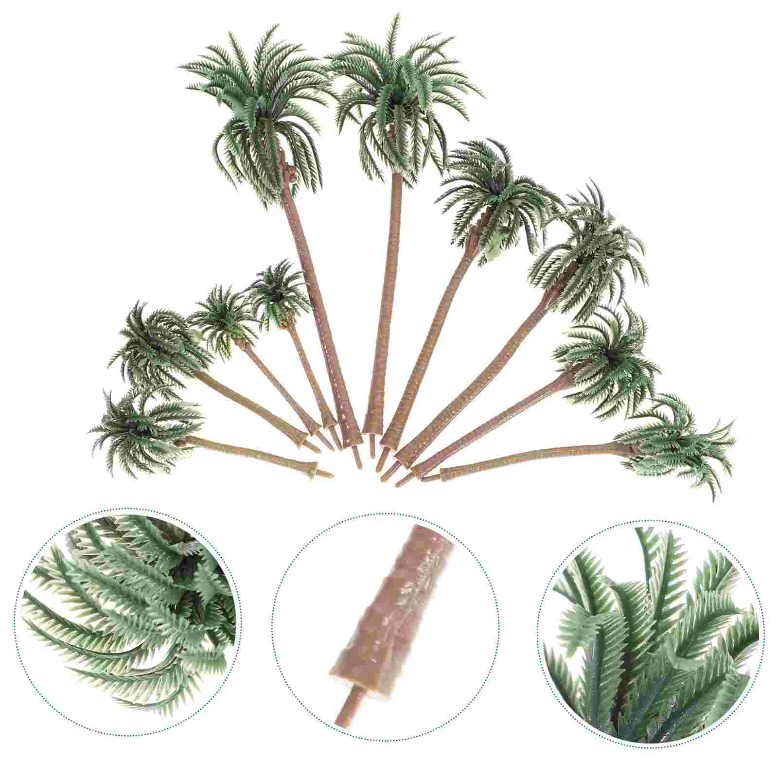 

10 Pcs Kitchen Decore Landscape Model Tree Scenery Train Home Accents Palm Decoration