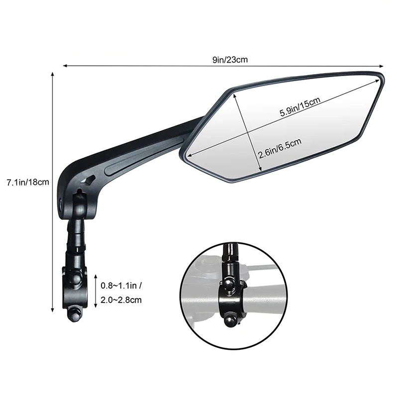 Зеркало заднего вида для велосипеда Велосипедный велосипед Широкий диапазон