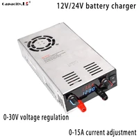 12v 24v lifepo4 charger 15a lithium battery adapter adjustable voltage current 12 6v 14 6v electric vehicle battery charger