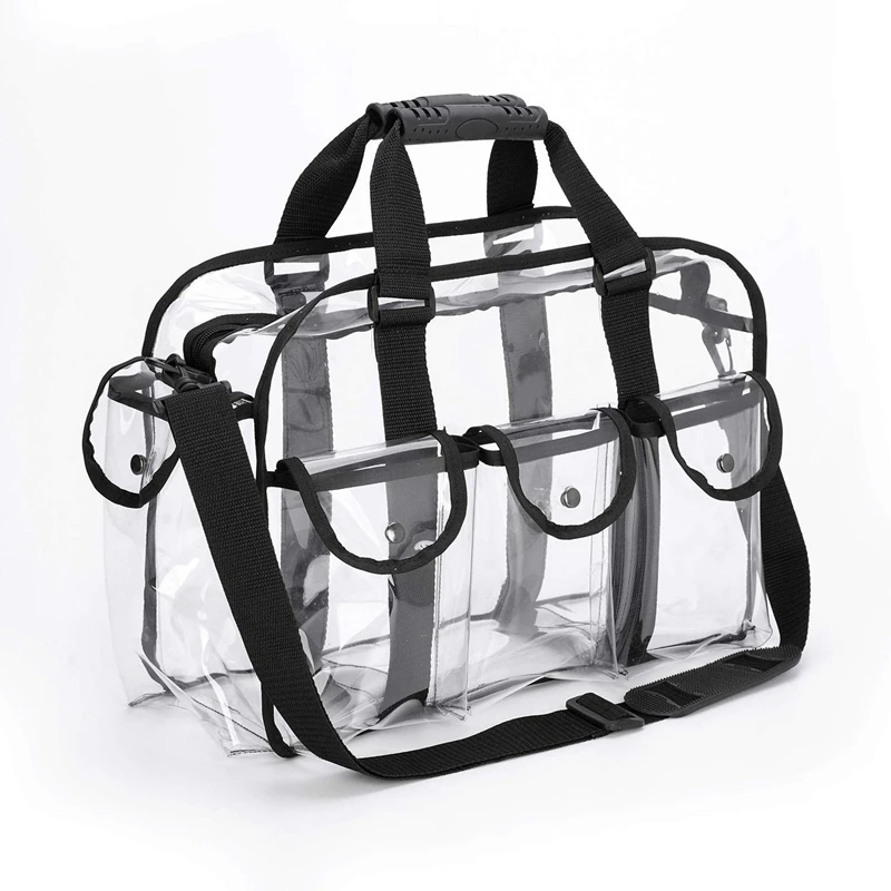 

2X прозрачная дорожная сумка для макияжа, наплечный ремень, регулируемый для женщин и мужчин, для путешествий, пляжа