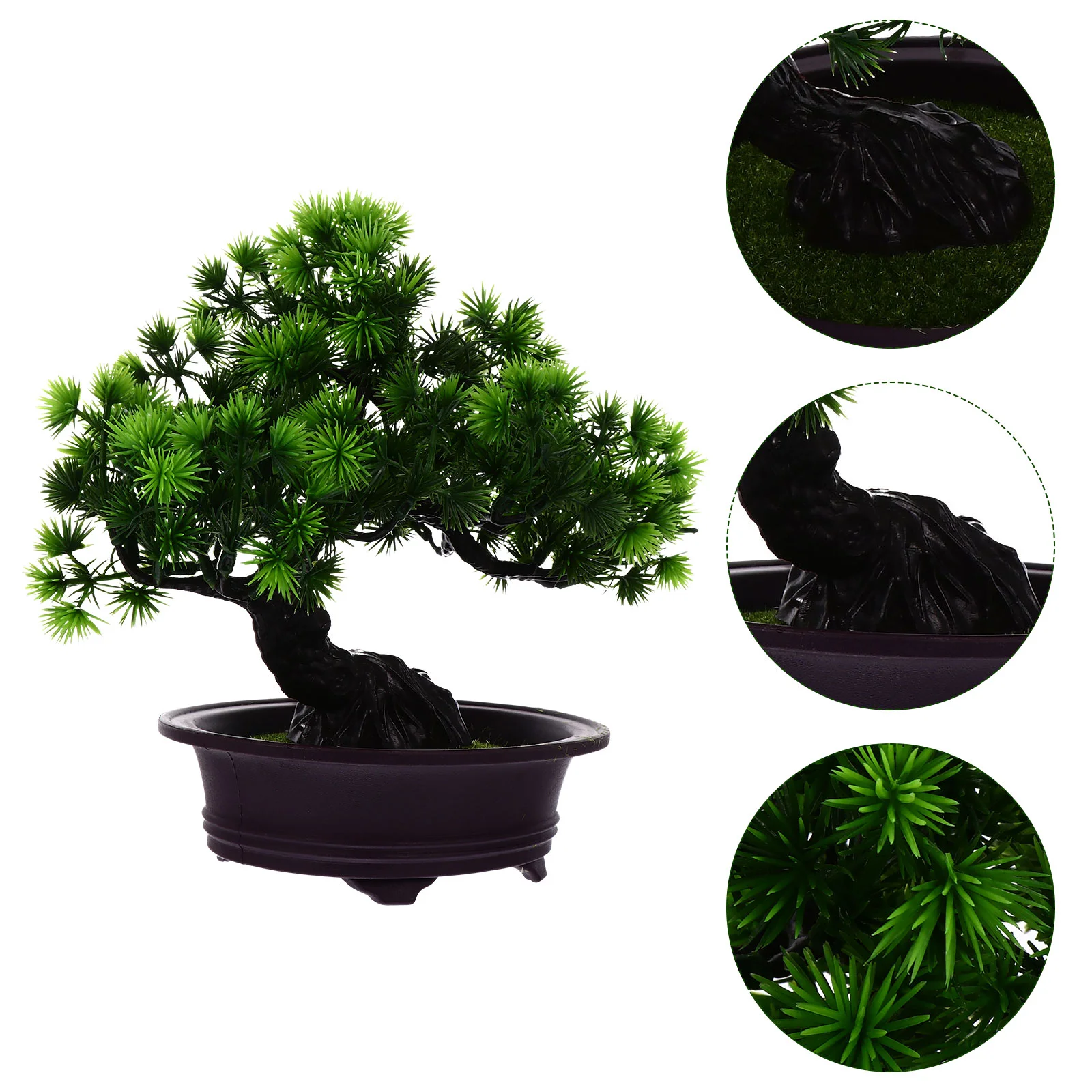 

Bonsaiartificial Fake Tree Pine Potted Fauxdecoration Flowers Orchidzen Mini Pots Simulated Pot Decor Green Bedroom Welcome