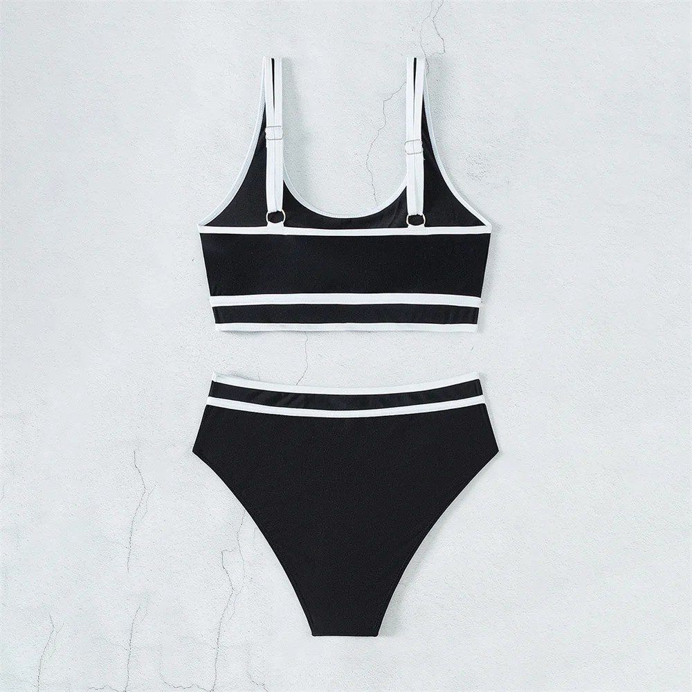 Бикини с высокой талией на бретельках танкини Раздельный купальник Y2K пуш-ап