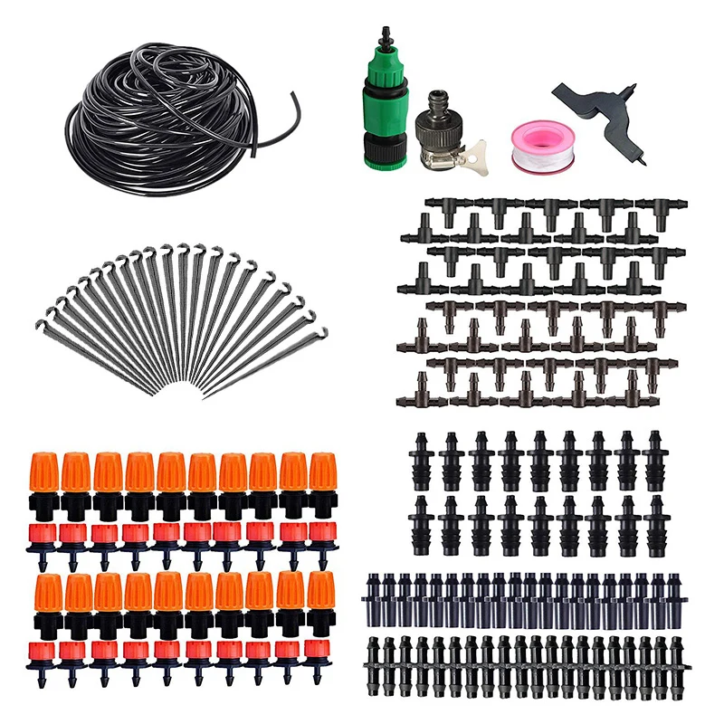 

New Arrival 15M DIY Micro Drip Irrigation System Garden Irrigation Spray Self Watering Sets Hose Dripper Connector Kits