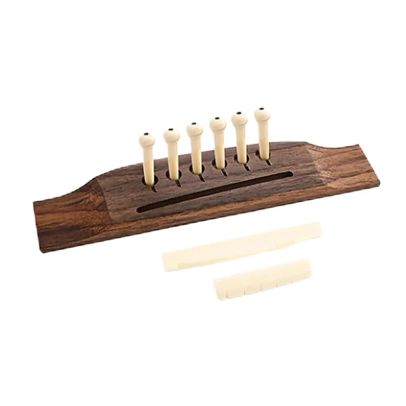 

Professional Guitar Bridge Bridge Saddle Accessory Replacement with 6 Pegs Parts Guitar Accessories