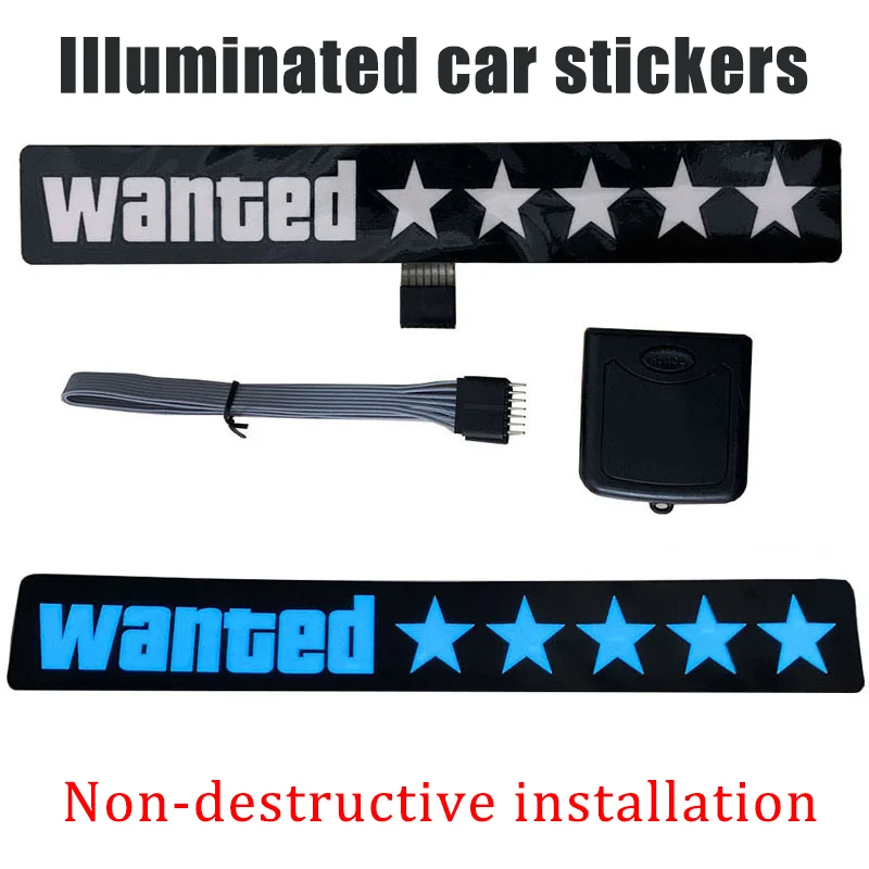 

gta 5 stars wanted Fun car window stickers Illuminated car stickers LED car stickers Front and rear car window stickers