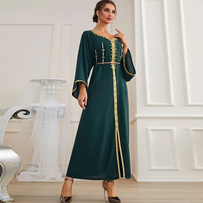 Caftan Marocain Long Arabic Dress Kaftan Pakistan Arabic Turkey Islam Saudi Abaya Dubai Evening Party African Dresses for Women