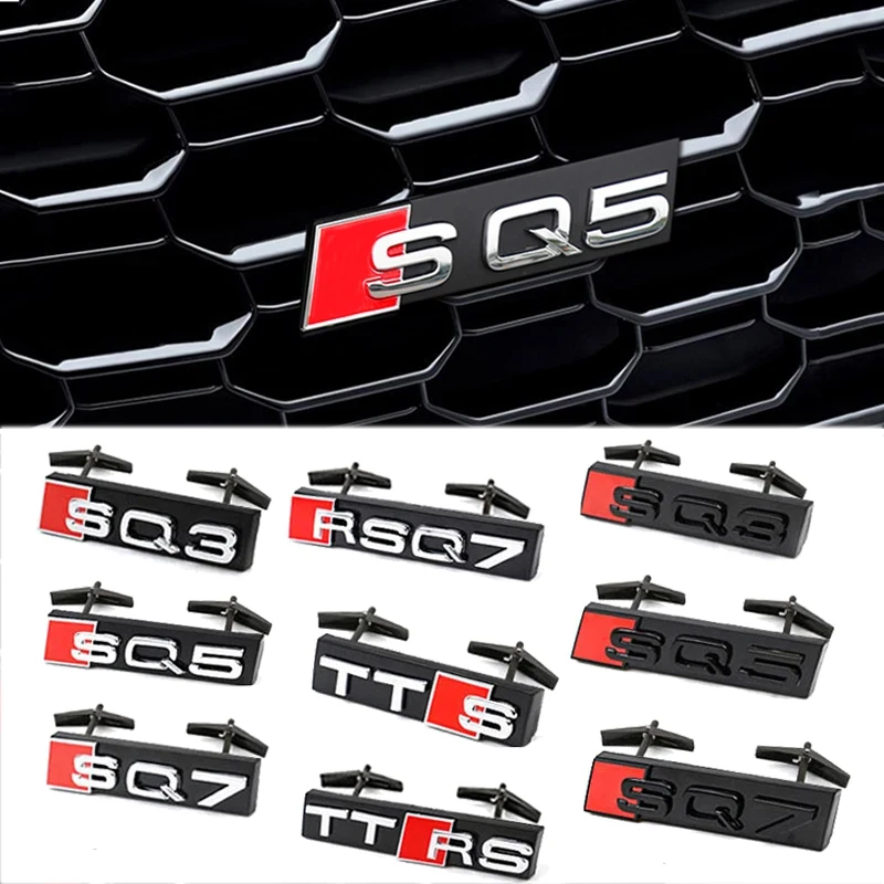 Эмблема передней решетки автомобиля из АБС-пластика для Audi Sline SQ3 SQ5 SQ7 SQ8 RSQ3 RSQ5 RSQ7 TTS