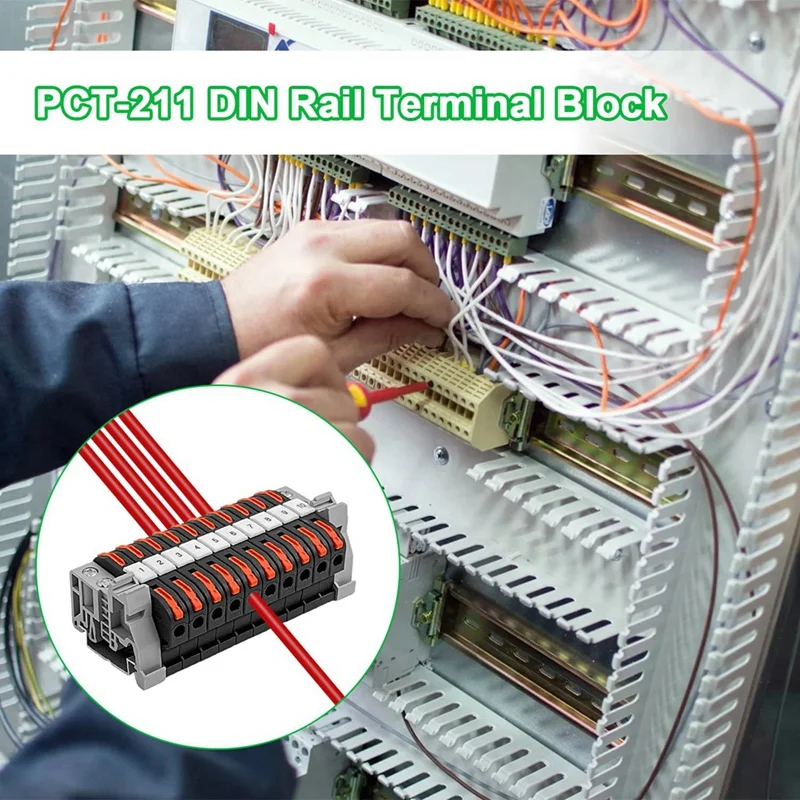 Упаковка из 40 клемм для DIN-рейки клеммы PCT-211 0 08–4 мм2 комплект черных клеммных