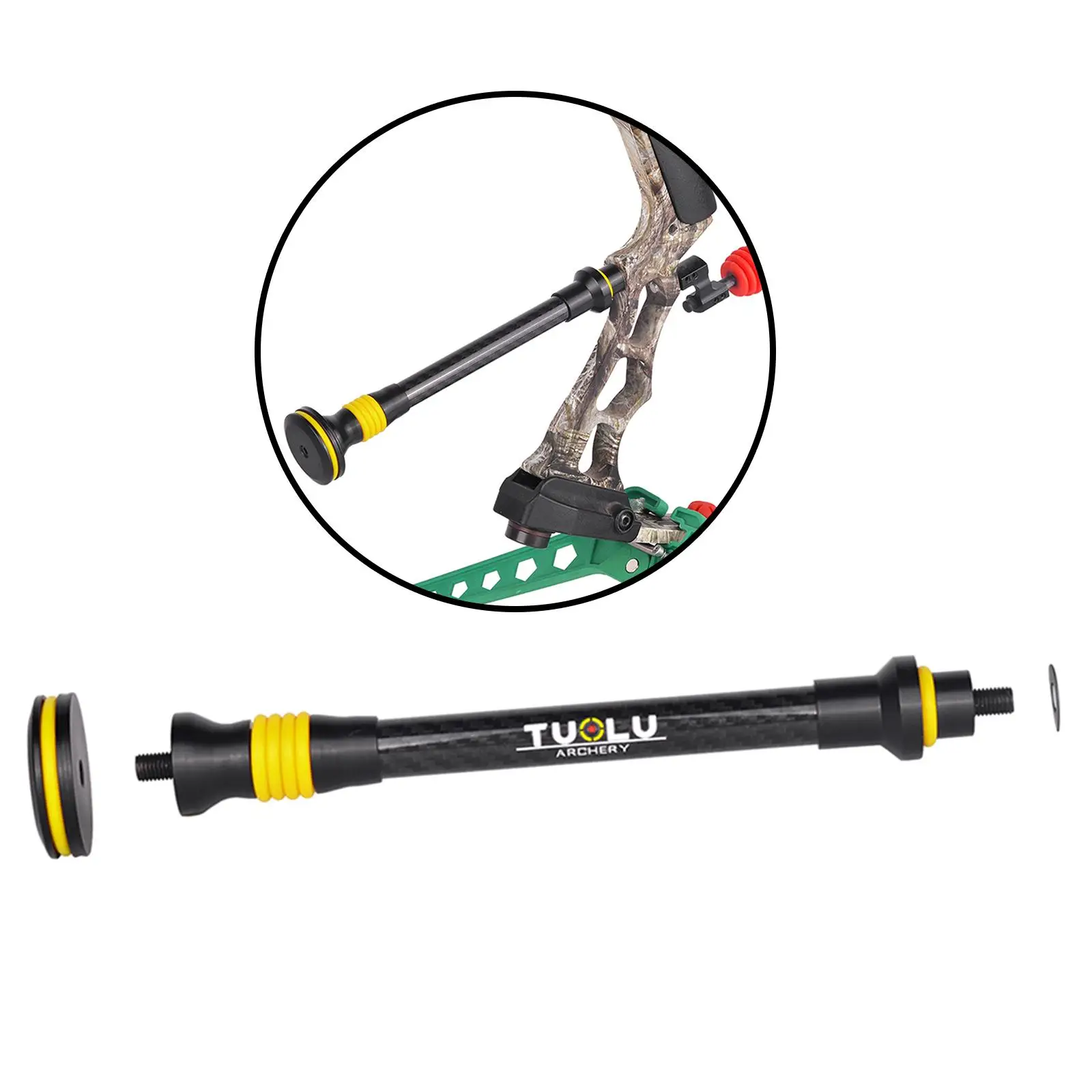 

Archery Bow Stabilizer Balance Bar Shock Absorber Compound Bow Damper Weight