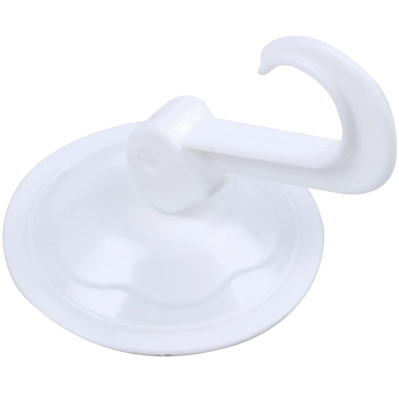 

5X Household Wardrobe White Plastic 7Cm Dia Suction Cup Single Hook Wall Hangers