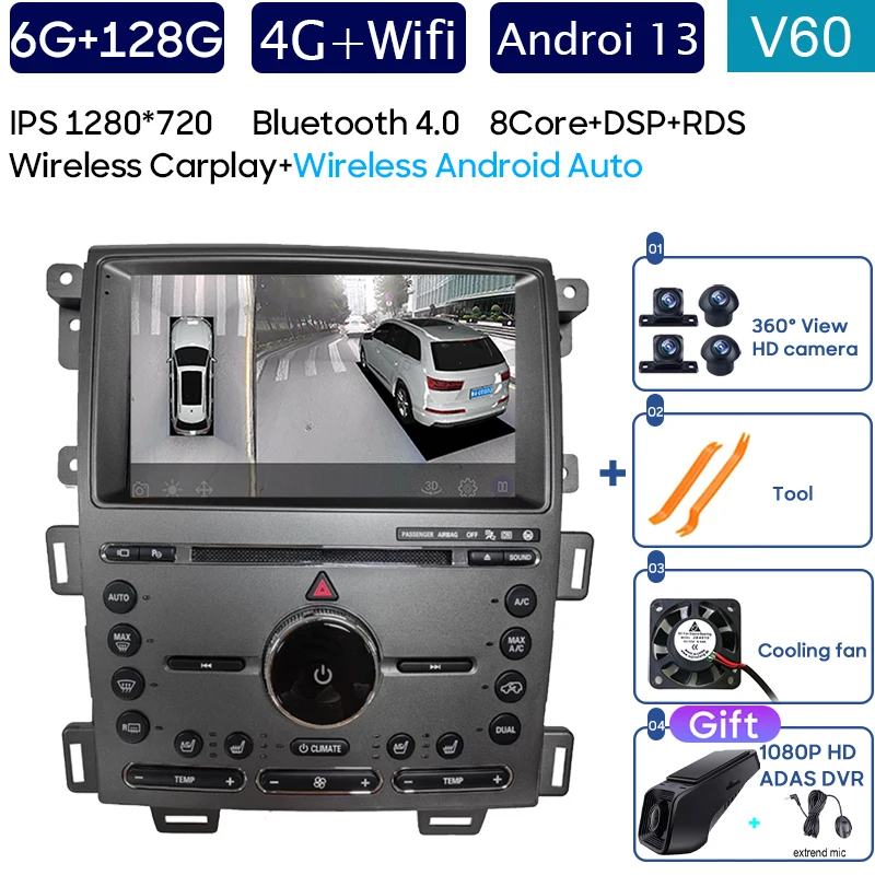 

Android Auto для Ford Edge 2011 2012 2014 2015 Автомобильный радиоприемник Видеоплеер 5G WIFI Навигация Мультимедиа Стерео Carplay Без 2din DVD