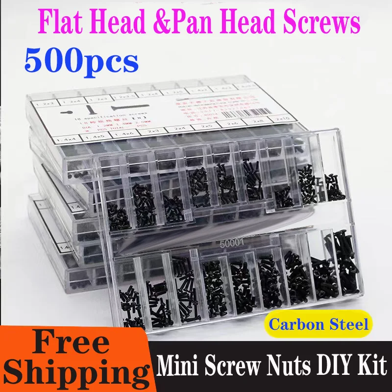 

500Pcs 18 Types Mini Screw Nuts DIY Kit ,Laptop Computer Assemble Repair Screws, Fastener Set For Repairing Sunglass and Phone