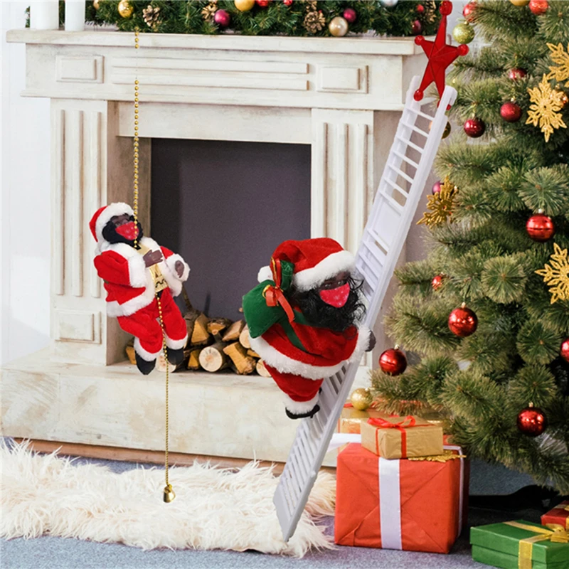 

Electric Climbing Ladder Santa Claus Christmas Ornament Decoration For Home Christmas Tree Hanging Decor