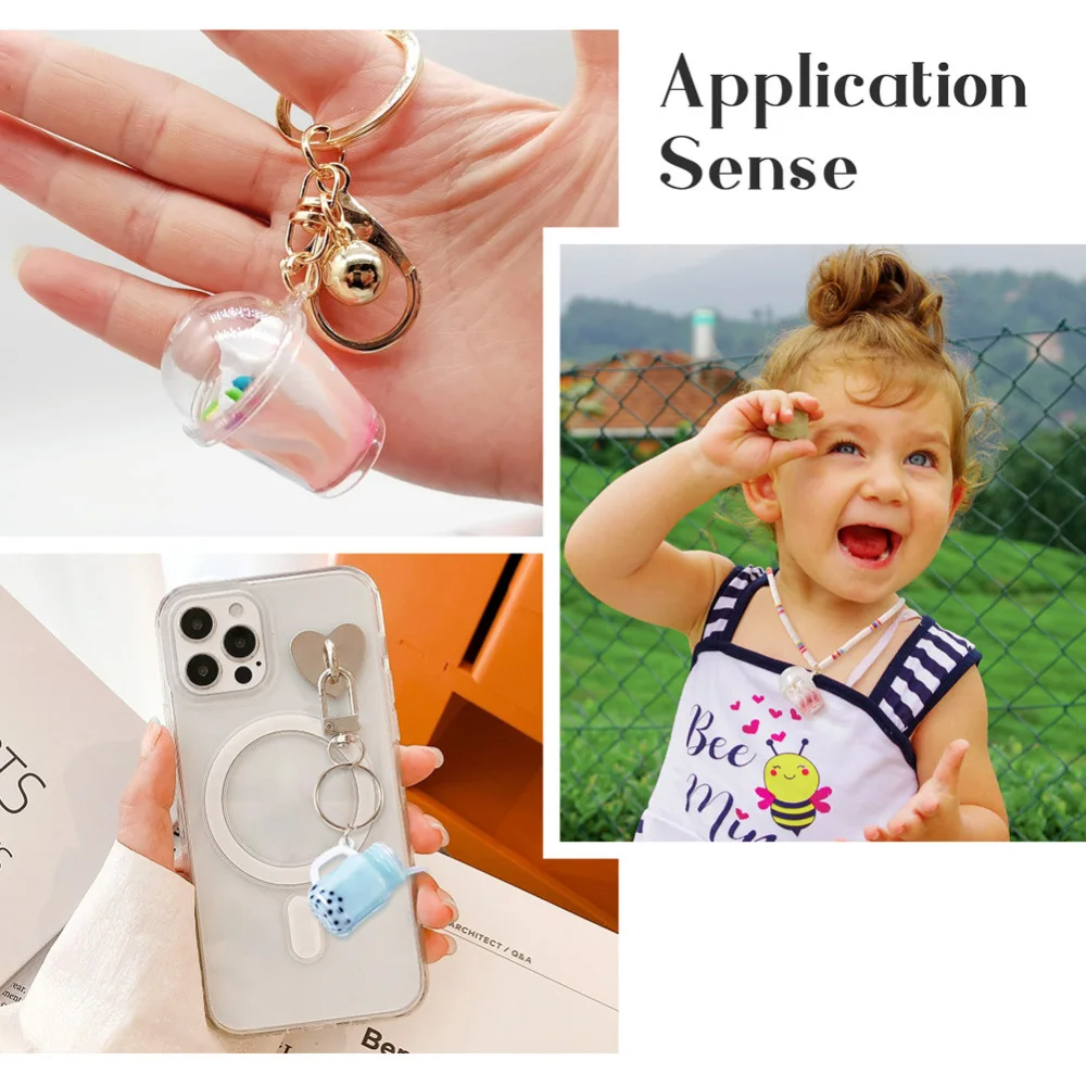 32pcs/Bag Imitation Bubble Tea & Ice Cream Resin Pendants Mixed Color for Cute necklace jewelry keychains DIY making decor
