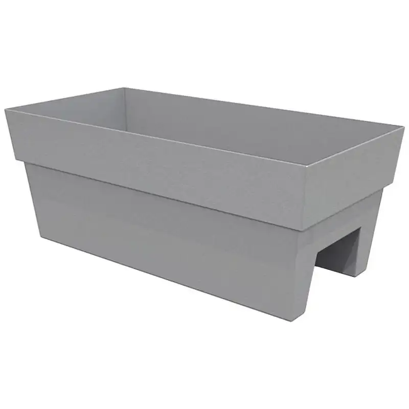 

x 9.5-in Finley Recycled Plastic Deck Rail Planter - Cement Gray