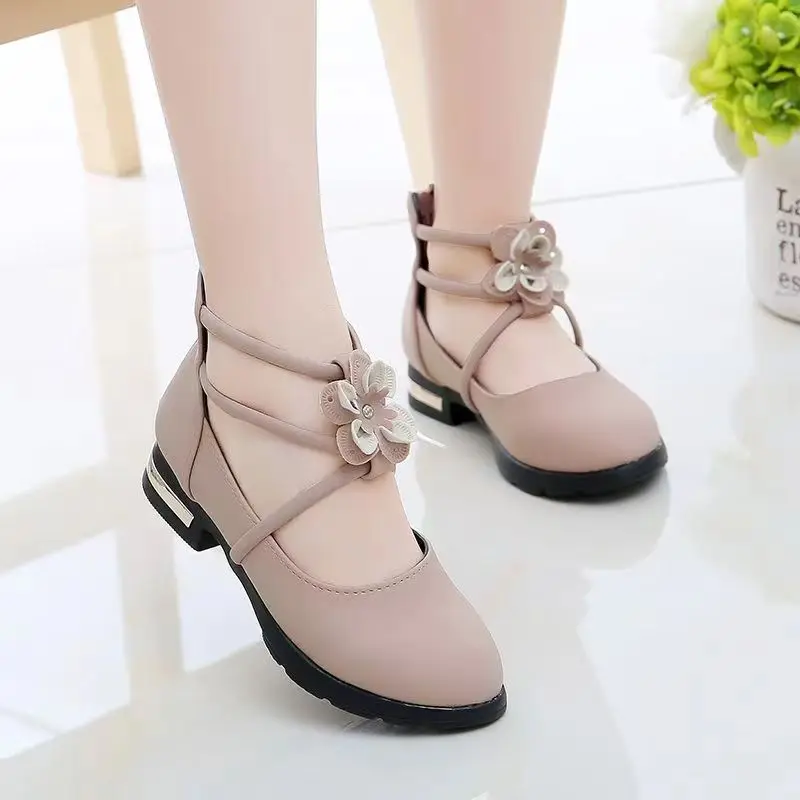 

Kids Girls Shoes Bowknot Rhinestone Leather Shoes School Girls Dress Sneakers Spring Autumn Wedding Party Dress Shoe For Girls