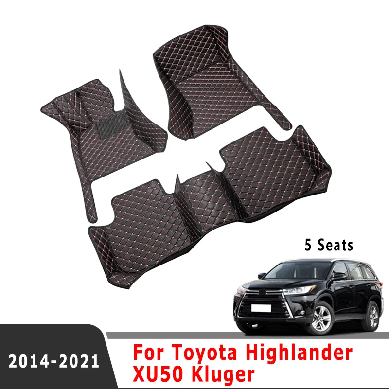 

Коврики для Toyota Highlander XU50 Kluger 2021 2020 2019 2018 2017 2016 2014 (5 местный), коврики для автомобиля, аксессуары для интерьера, коврики