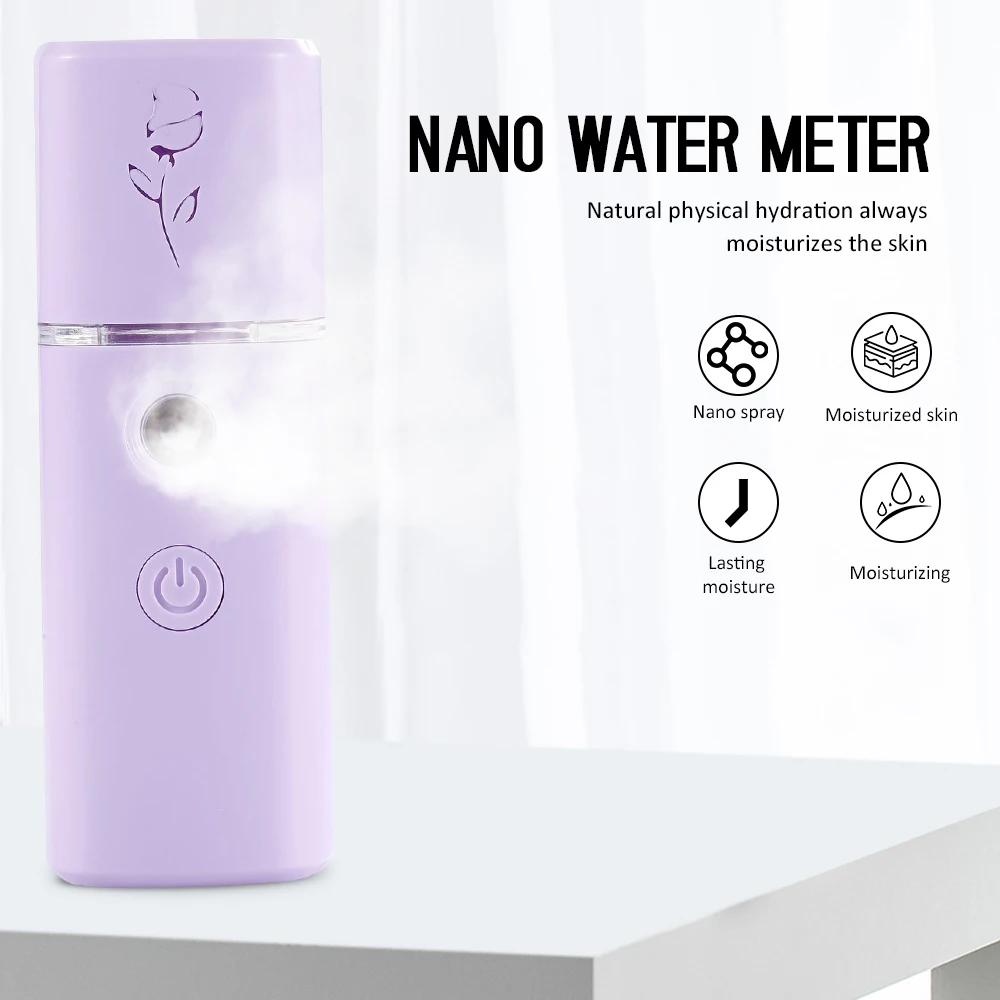 

Nano Sprayer Water Replenishing Instrument USB Humidifier Moisturizing Mist Facial Steamer Rechargeable Nebulizer Skin Care Tool