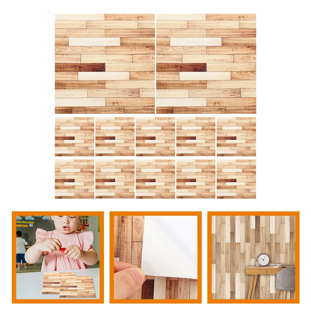 

12 Pcs Mini House Decor DIY Floor Sticker Floorboards Flooring Miniature Accessories Model
