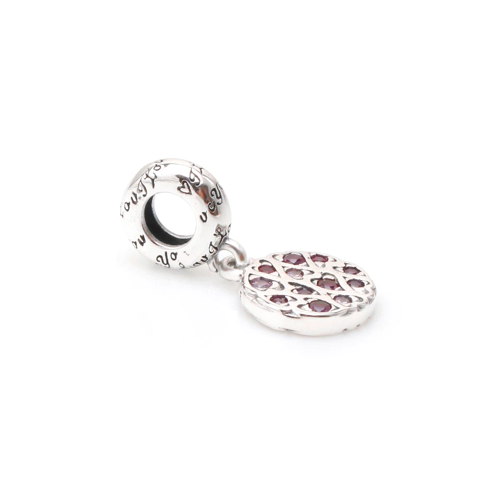 Pandora-Pendentif coeur creux peint à la main, argent S925, perlé, bricolage, bracelet exécutif pour les amoureux et les amis, cadeaux d'anniversaire