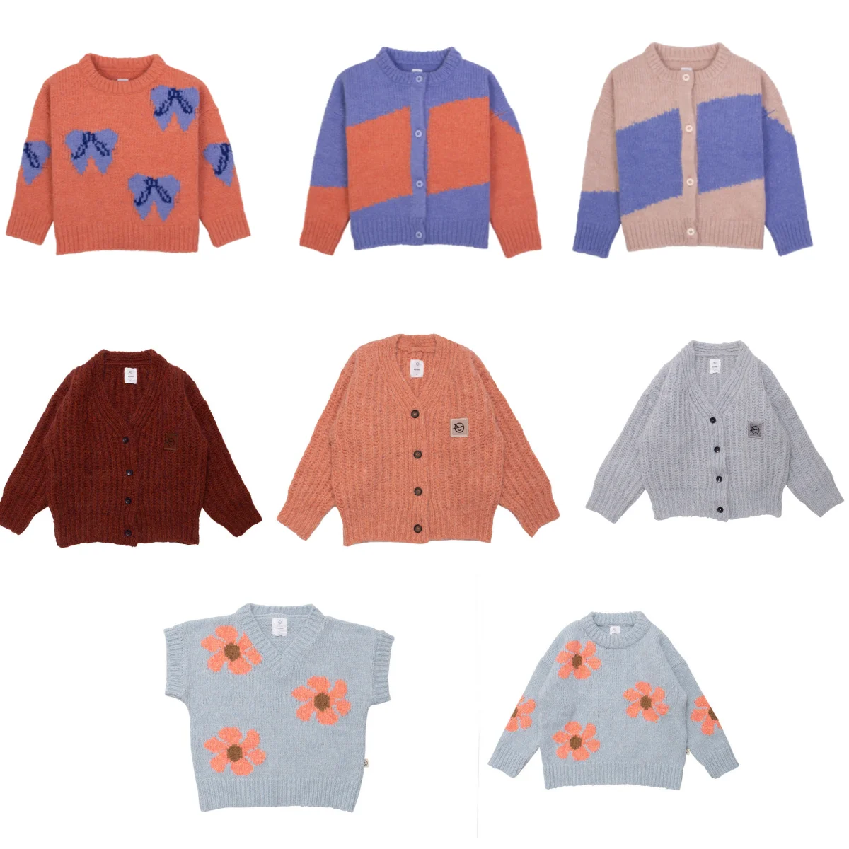 

Korean Chidren's Knitwear Vest Sweaters 2023 New Autumn Girls Boys Knitted Cardigan Pullover Sweater Tops Kids Clothes Outerwear
