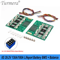 turmera 8s 24v 29 2v 130a 180a bms balance lifepo4 battery protect board for 3 2v 100ah 200ah 280ah 320ah lifepo4 batteries use