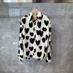 Korean version of printed long sleeve shirt men's fashion loose handsome long sleeve shirt