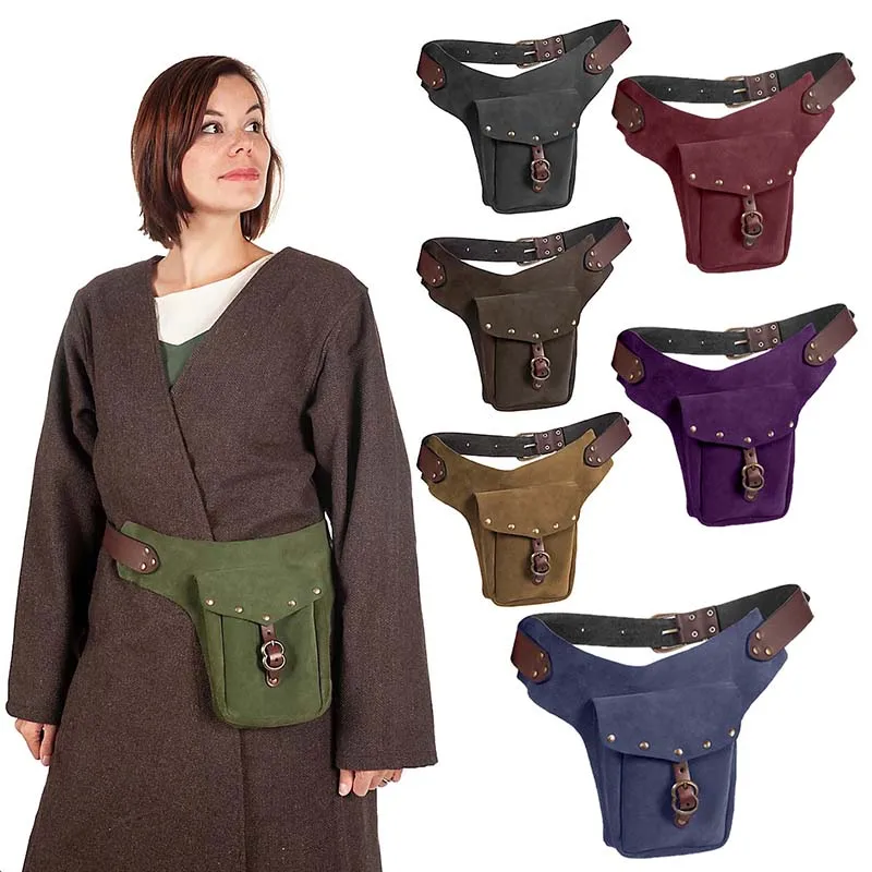 

Medieval Steampunk Retro Fanny Pack Viking Women Fanny Pack Renaissance Waist Bag Cosplay Costume Party Accessories Props