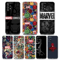 marvel comics logo phone case for samsung a70 a70s a40 a50 a30 a20e a20s a10 note 8 9 10 plus lite 20 case soft silicone