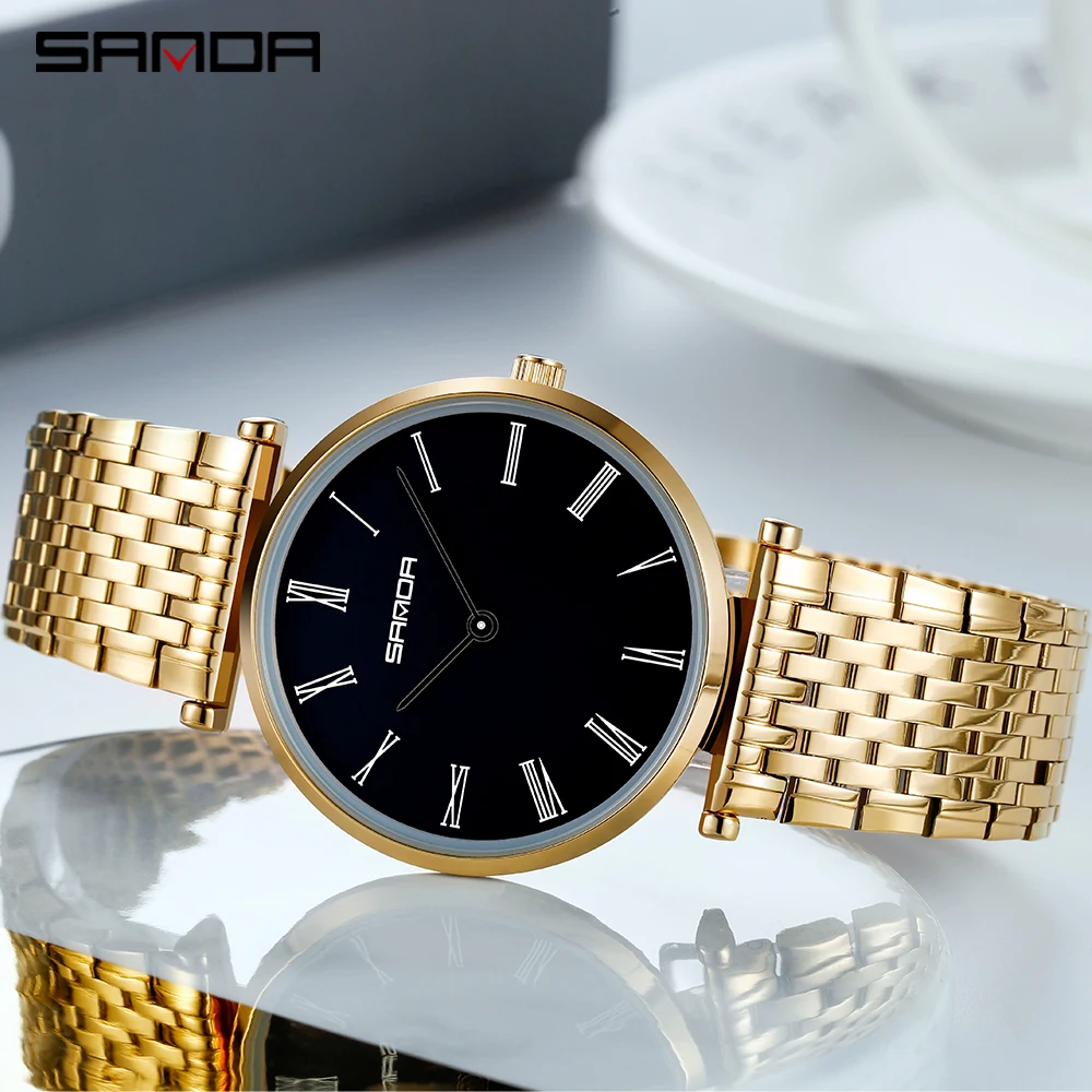 SANDA Couples Watch Waterproof Luxury Original Wristwatch Men Lady Lighter Shockproof Fashion Quartz Wristwatch Couple Girl Gift