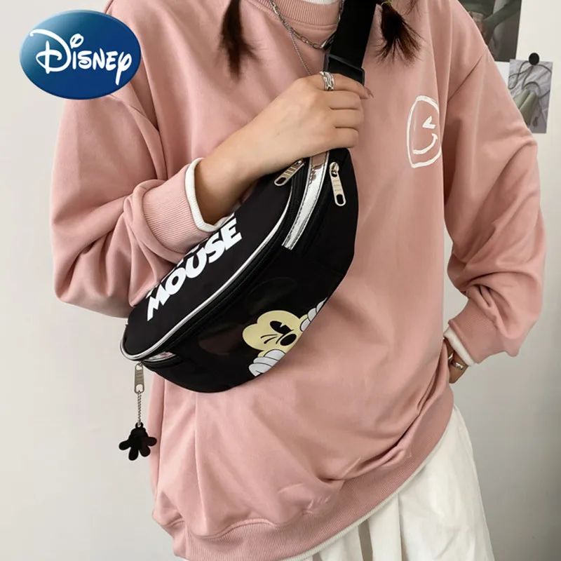 

Disney Mickey Women Shoulder Bag Girls Cartoon Fashion Letter Crossbody Bag Large Capacity Storage Outdoor Waterproof Chest Bag