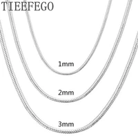 tieefego 925 sterling silver 1mm 2mm 3mm 1618202224262830 inch snake chain necklace for lady fashion wedding jewelry gift