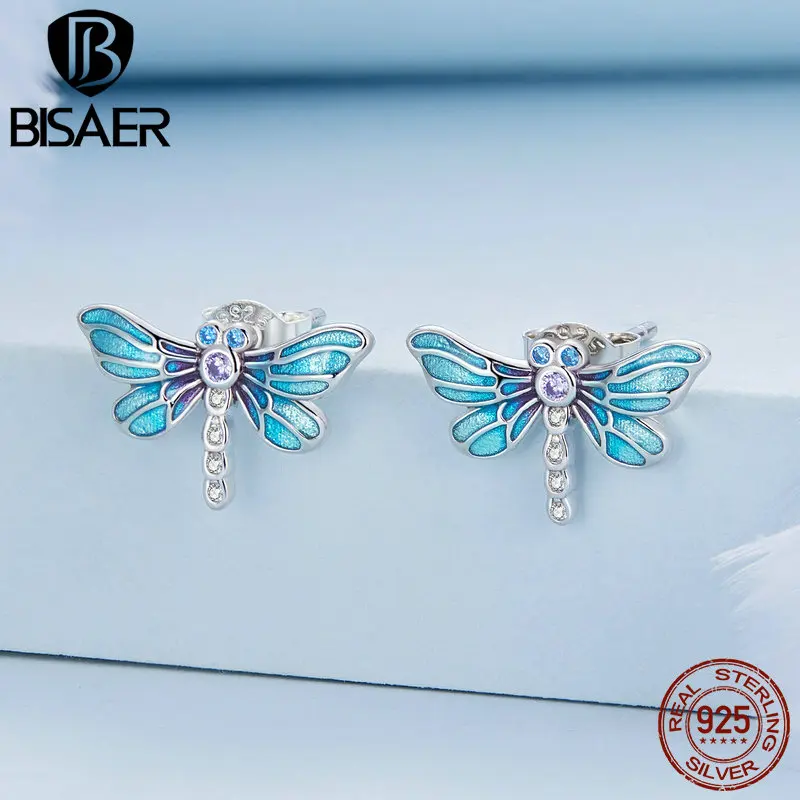 

Женские серьги-гвоздики со стрекозой из серебра 925 пробы