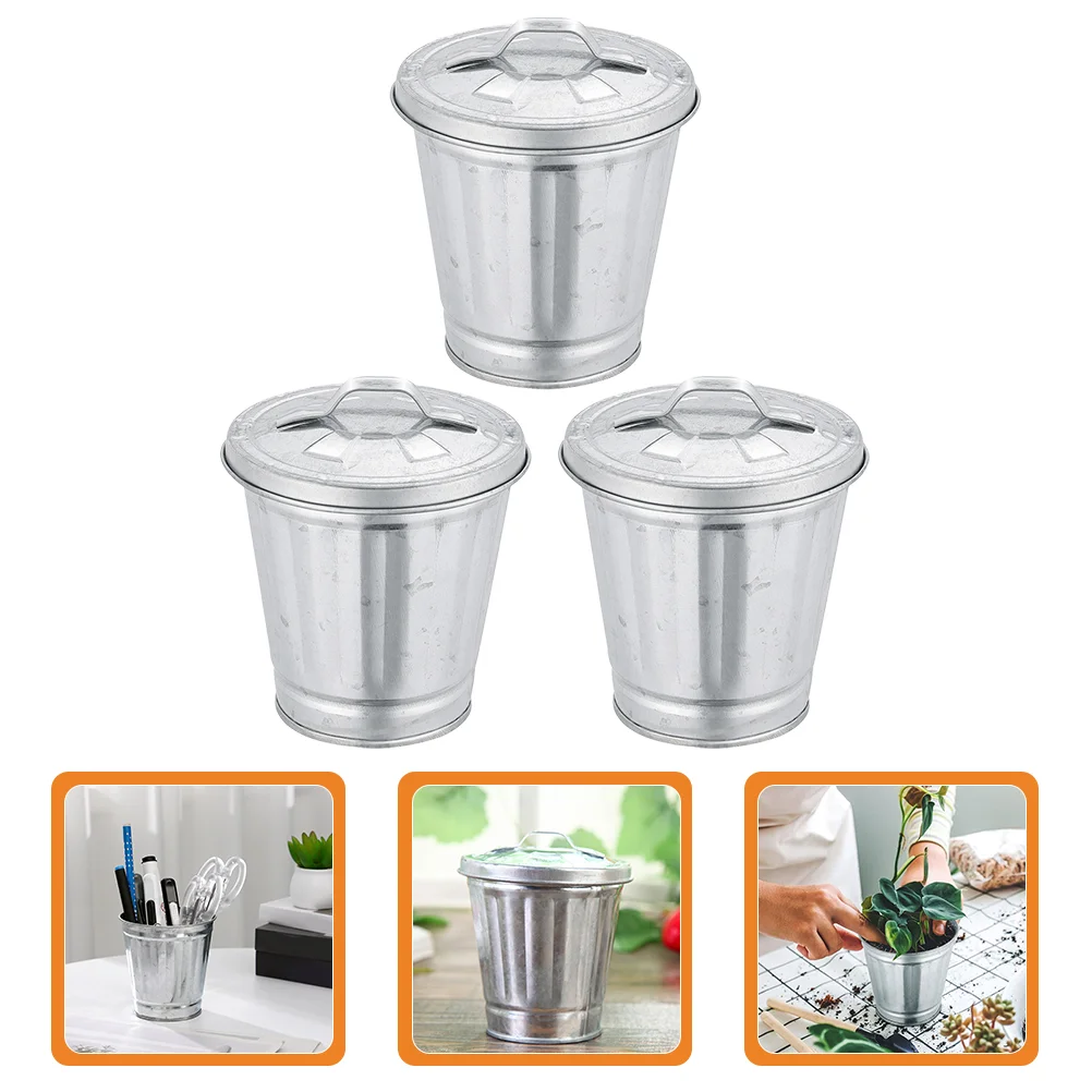 

Trash Canmini Planter Iron Garbage Countertop Pot Bin Flower Kitchen Cans Paper Ashtrayminiature Basket Saver Succulenttiny