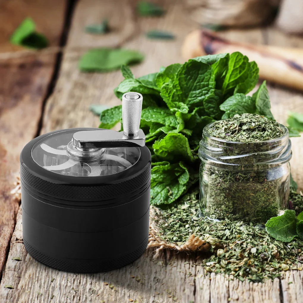 

Herb Rotation Grinder Tea Leaves Vanilla Grinding Tool Zinc Alloy Hand Crusher Large Capacity Kitchen Gadget Home