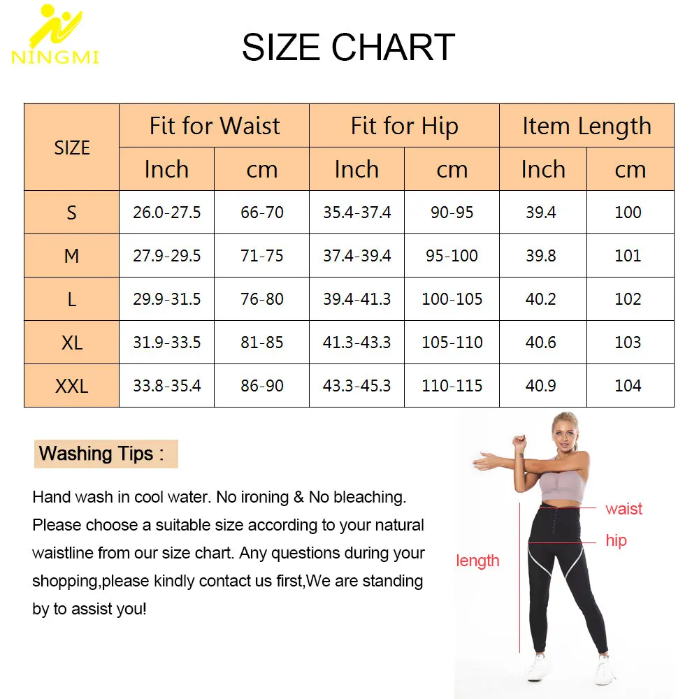 NINGMI Sauna Pants for Women Weight Loss Trousers Hot Sweat Leggings Fitness Sportwear Fat Burning Ladies Body Shaper Slimming