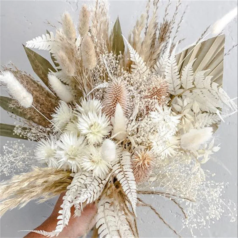 

Vintage Dried Flower Bouquet Boho Wedding Bridal Bridesmaid Artificial Flower Festive Party Home Christmas Rustic Wedding Decor