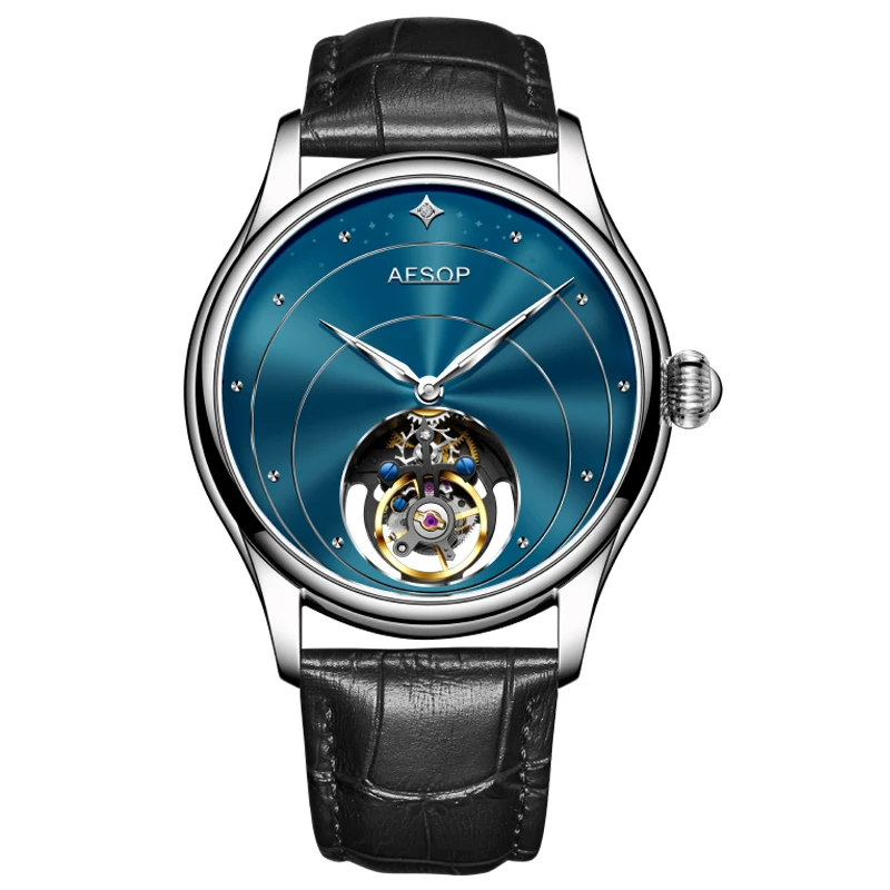 

Aesop Luxury Tourbillon Mechanical Men Watch Rotating Tourbillon Movement Sapphire Watches For Men Waterproof orologio uomo