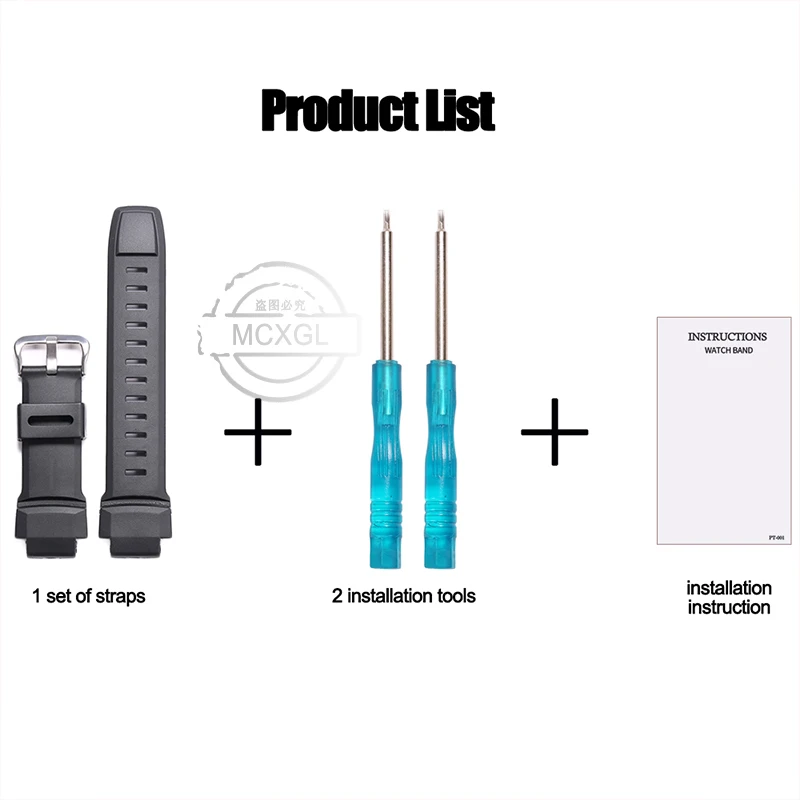 Resin Watch Band Strap Suitable for Casio ProTrek PRG-260 270 550 PRW3500 2500 5100 Mens Rubber Sports Waterproof Buckle