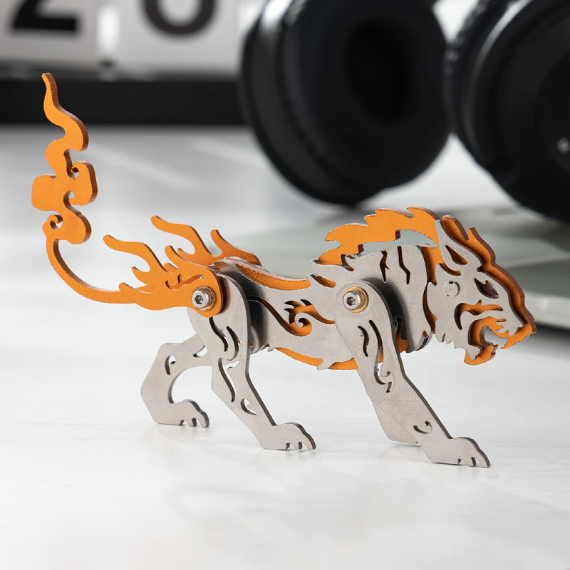 MOKR Зодиак Тигр Цвет Животное 3D Металлический Пазл Подарок Игрушки Для Детей