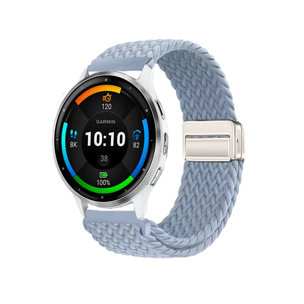 Фото Нейлоновый плетеный ремешок 22 мм для Garmin Venu 2 3/Forerunner 255 265/255 265, музыкальный браслет с магнитной пряжкой для Garmin Vivoactive 4 22 мм №3