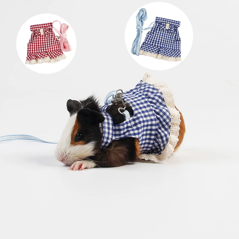 

Cute Hamster Leash Dress Set Guinea Pig Outdoor Vest Harnesses Soft Chinchillas Bunny Walking Supplies Pets Accessories