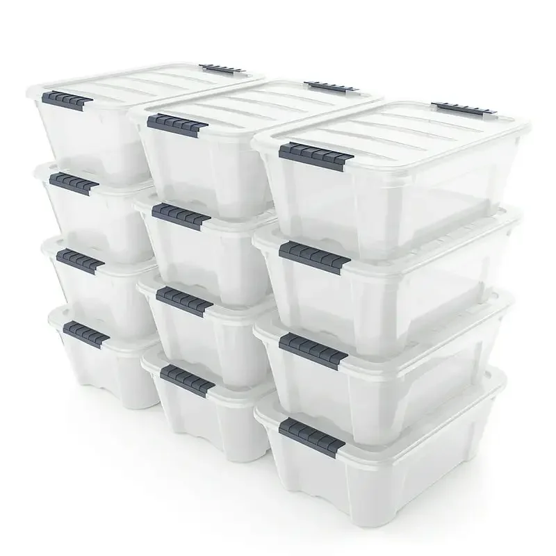 

Excellent Stackable Storage Box Tubs with Latch Handles