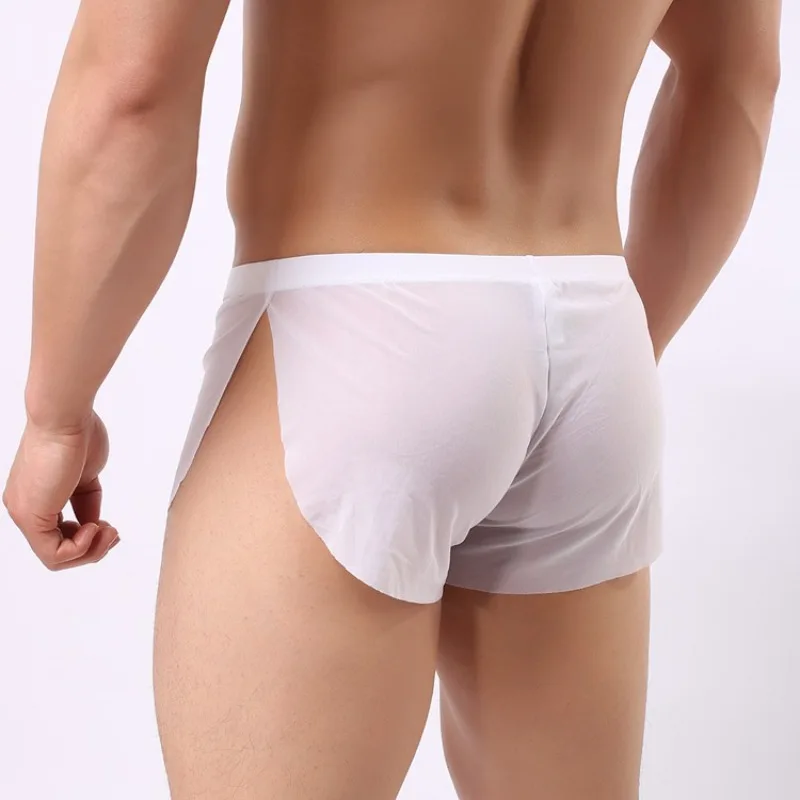 

Men's Full Transparent Mesh Boxers Ultra-thin Seamless Underwear Low-waist Sexy Quick-drying Panties Shorts