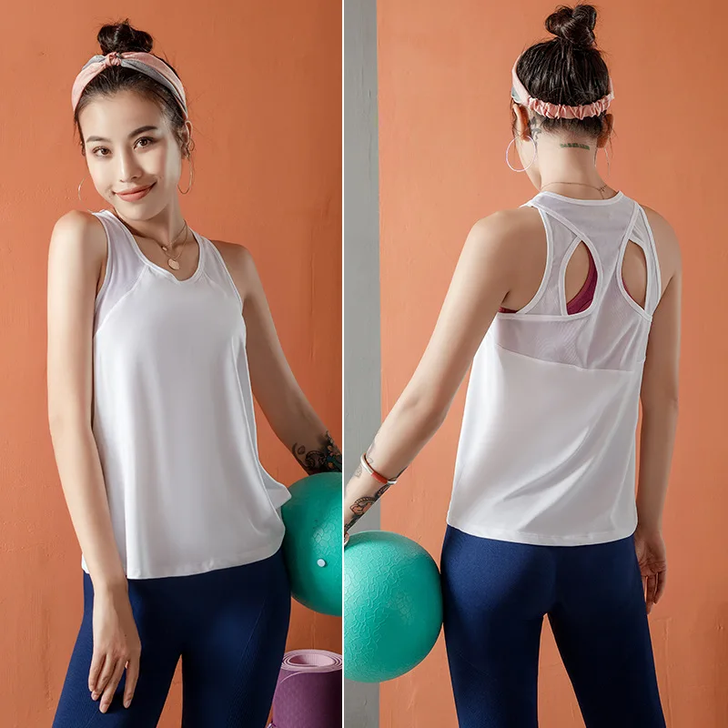 

Yoga Tank Top Plus Size Yoga Top Women's Running Sports Tank Top Nude Quick Dried Fitness Yoga Clothes Loose Inner Layer Women's